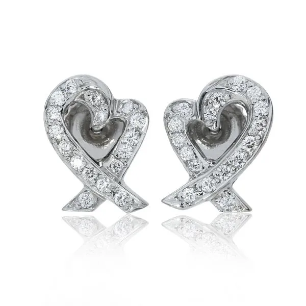 Tiffany & Co. Platinum Loving Heart Earrings | Purple Creek Tiffany & Co. Platinum Loving Heart Earrings | Purple Creek